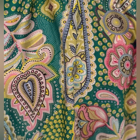 Nasty Gal Collection- Green Paisley Floral Retro Dress- size 4 - Picture 6 of 9